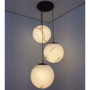 Pendente Globo Marte Mármore Triplo