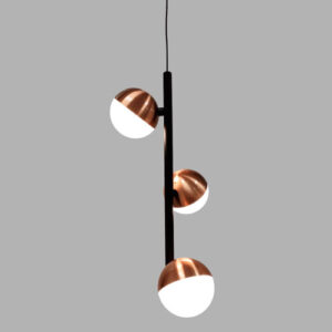 Pendente Moderno Fine Triplo com Globos de Vidro - LED INTEGRADO