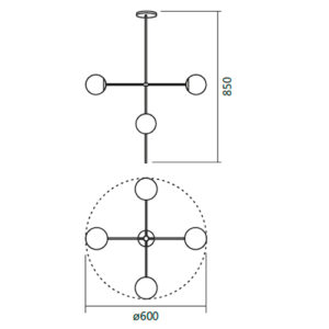pendente-moderno-hastes-angular-com-4-globos-de-vidro-dimensoes