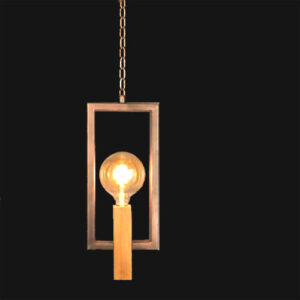 Pendente Mondrian Geométrica com Madeira