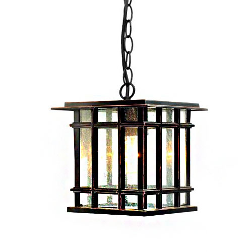 Pendente em Metal Externo Colonial Quadrado com Grades