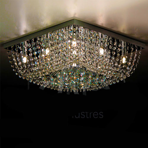 Plafon de Cristal  Quadrado Central 30/40/50/60/80cm
