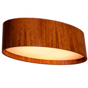 Luminária Plafon de Madeira Oval Orbital