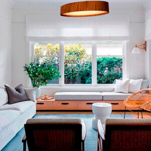 Luminária Plafon de Madeira Oval Orbital