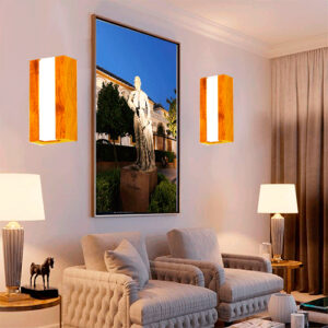 Luminária de Parede Arandela de Madeira Facho Vertical para Lâmpada LED