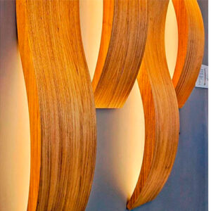 Luminária de Parede Arandela de Madeira Onda Wave Fechada – LED Integrado