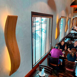 Luminária de Parede Arandela de Madeira Onda Wave Fechada – LED Integrado