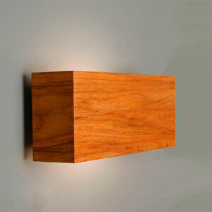 Luminária de Parede Arandela de Madeira Retangular para Lâmpada LED