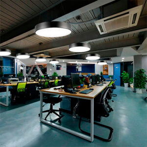 Pendente de Madeira Redondo Slim com LED Integrado