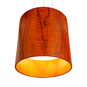 Pendente de Madeira Redondo com LED Integrado