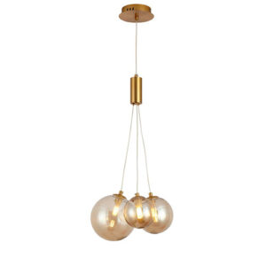 Pendente Moderno Bessones com 3 Globos de Vidro(2)