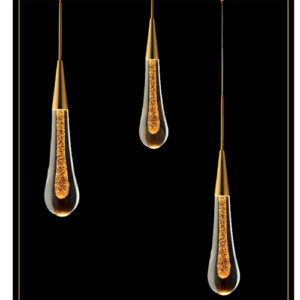 Pendente Moderno Gota Drop Cristal com LED Integrado