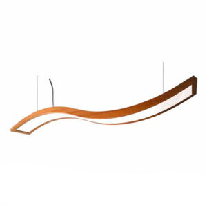 Pendente de Madeira Curva Difusor em Acrílico com LED Integrado