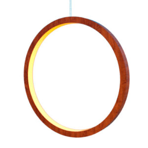 Pendente de Madeira Onion Aro com LED Integrado