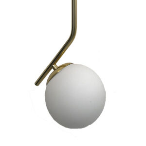 Pendente Ângulo Tubular Redondo com Globo de Vidro