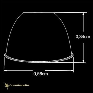 Cúpula para Luminária Prismática 22" Polegadas em Acrílico - Dimensões