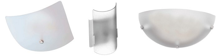 arandela curva arandela meia lua e plafon quadrado