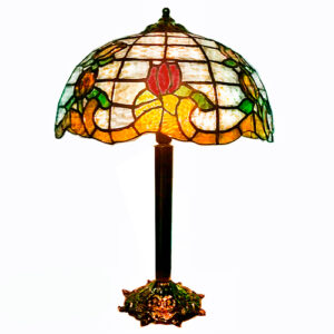 Abajur Vitral Estilo Thifany Meia Lua Vintage Clássico Quadriculado