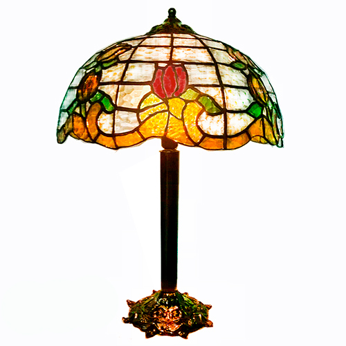 Abajur Vitral Estilo Thifany Meia Lua Vintage Clássico Quadriculado