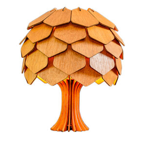 Abajur de Madeira Escamas