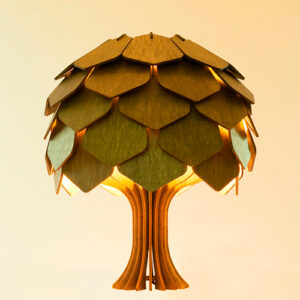 Abajur de Madeira Escamas