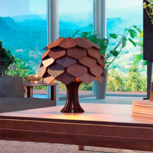 Abajur de Madeira Escamas