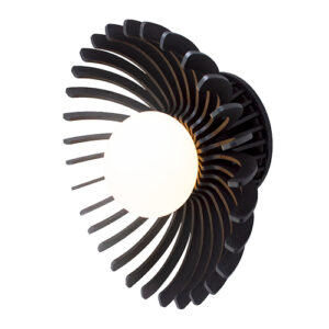 Arandela de Madeira Aletada Sol