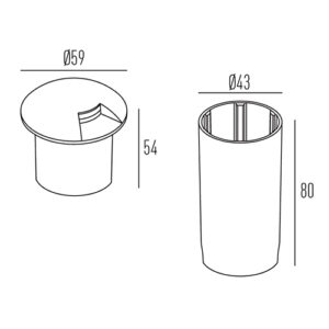 Balizador de Piso - 1 Saída Direcional com LED Integrado