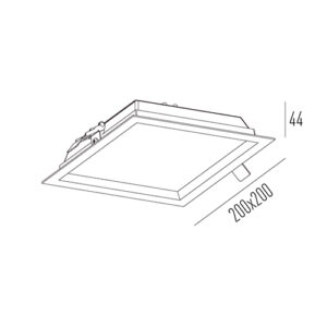 Luminária Embutir Quadrada Recuada LED Integrado 12W