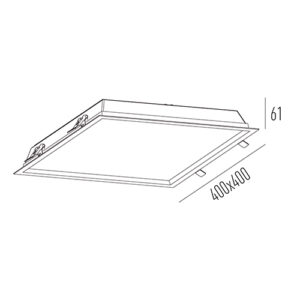 Luminária Embutir Quadrada Recuada LED Integrado 31W