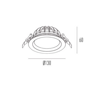 Luminária Embutir Redonda Recuada LED Integrado 6W