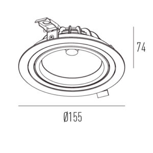 Luminária Embutir Redondo Giratório com LED Integrado 10W