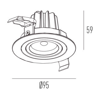 Luminária Embutir Redondo Giratório com LED Integrado 6W