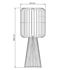 Luminaria de Chão Madeira Aletada Cone Baixa
