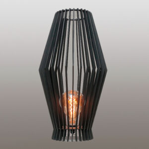 Luminaria de Chão Madeira Aletada Sem Vidro