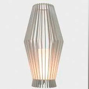 Luminaria de Chão Madeira Aletada com Vidro