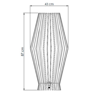 Luminaria de Chão Madeira Aletada com Vidro