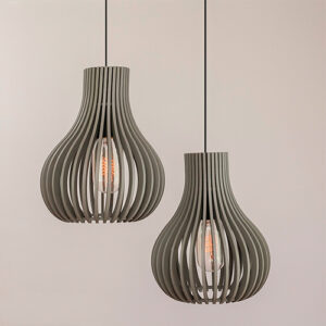 Pendente Madeira Globo Pequeno Duplo