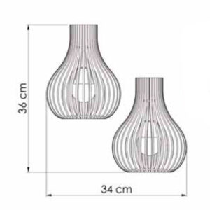 Pendente Madeira Globo Pequeno Duplo