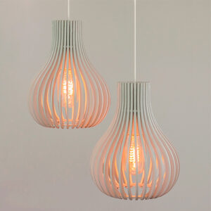 Pendente Madeira Globo Pequeno Duplo