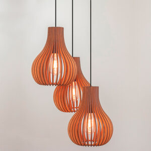 Pendente Madeira Globo Pequeno Triplo