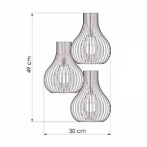 Pendente Madeira Globo Pequeno Triplo