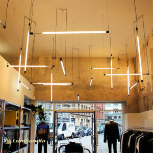 Pendente Tubular para 2 Lâmpadas Tubo LED 2 Canopla e 2 Cabos