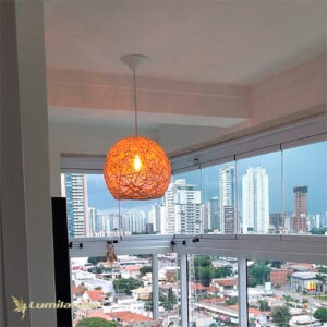 Pendente de Fibra Natural de Juta Bola Aberta