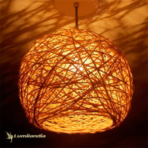 Pendente de Fibra Natural de Juta Bola Aberta