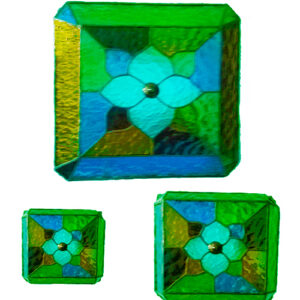 Plafon Vitral Estilo Tiffany Vintage Quadrado