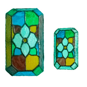 Plafon Vitral Estilo Tiffany Vintage Retangular