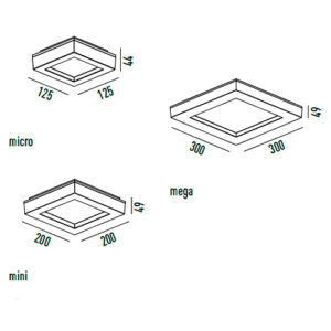 Plafon Aurea Quadrado com LED integrado 10W, 15W, 25W