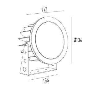 Projetor de Piso com Canopla com Antiofuscante 16W