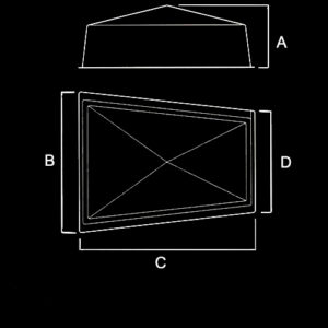 Lente Luminária Pública Quadrada de Policarbonato em Acrílico